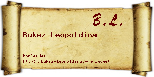 Buksz Leopoldina névjegykártya
